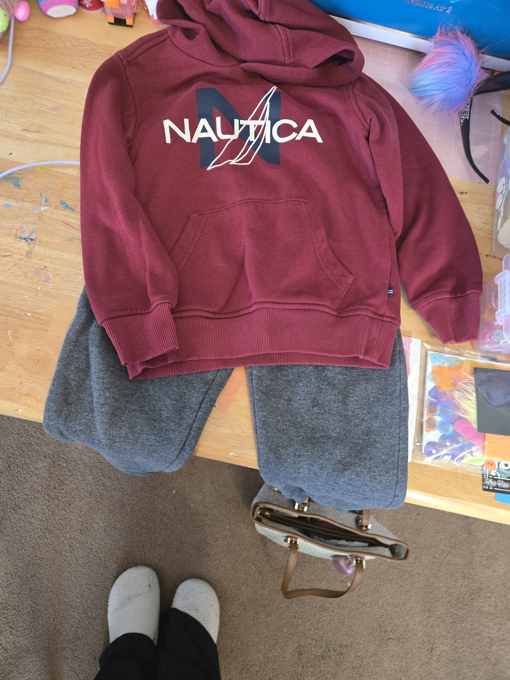 Nautica Kids Burgundy Sweatpants & Joggers Set